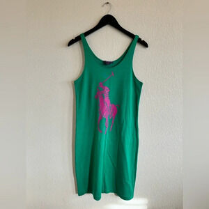 Ralph Lauren Purple Label Medium Polo‎ Pony Logo Tank Dress  Green Purple